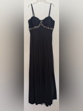 JS Boutique Black Beaded Empire Maxi Dress